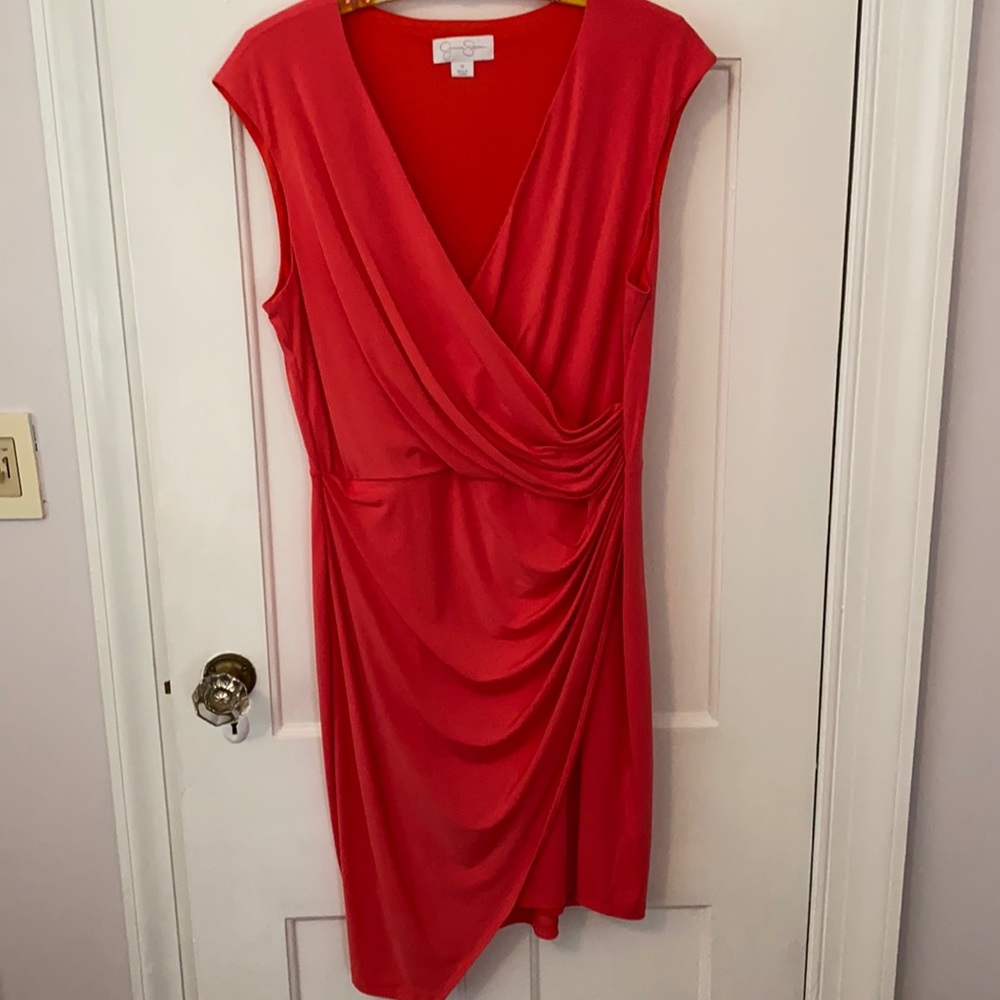Jessica Simpson, Coral Faux Wrap Dress ~ 10